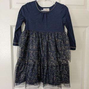 Navy Shimmer Dress in Soft Tulle from Hanna Andersson (size 90)